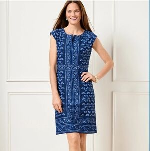 Talbots New Blye Effortless Jersey Batik Shift Dress 12